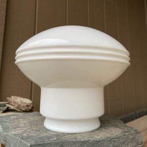 Vintage UFO milk glass lamp shade / pendant
